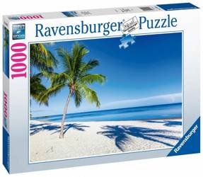 PUZZLE 1000 Ravensburger 159895 Plaża pod palmami morze palma
