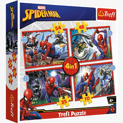 PUZZLE 4w1 Bohaterski Spiderman 34384 Trefl