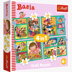 PUZZLE 4w1 książka Basia i Franek Przygody Basi puzle dla dzieci zestaw 4+