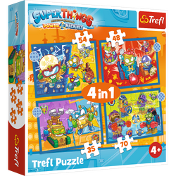 Puzzle 4w1 SUPER ZINGS THINGS AKCJA 4x puzle dla dzieci przedszkole wiek 3+